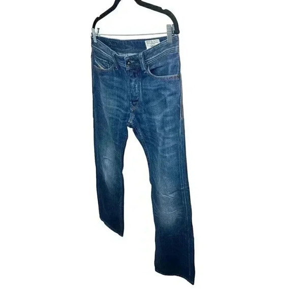 Diesel Viker Regular Straight Fit Blue Distressed Jeans Mens 30x30 - Picture 2 of 11